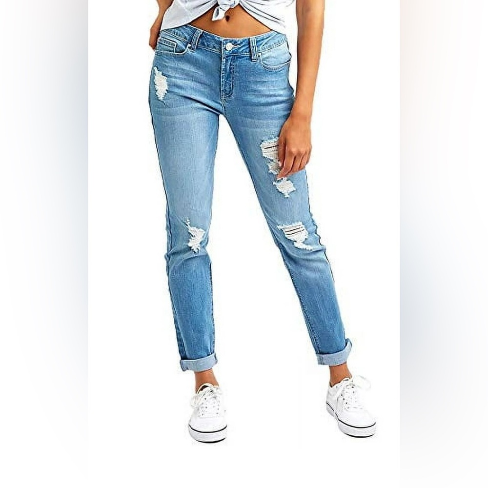 Resferberb Jeans Skinny Boy Friend Distressed Jeans Size 4